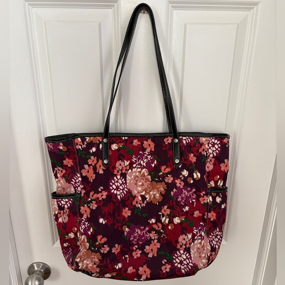 Merona Handbags - Merona Red Floral Tote Bag